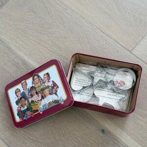 Vintage American Girl Red Tin Box with Lid
